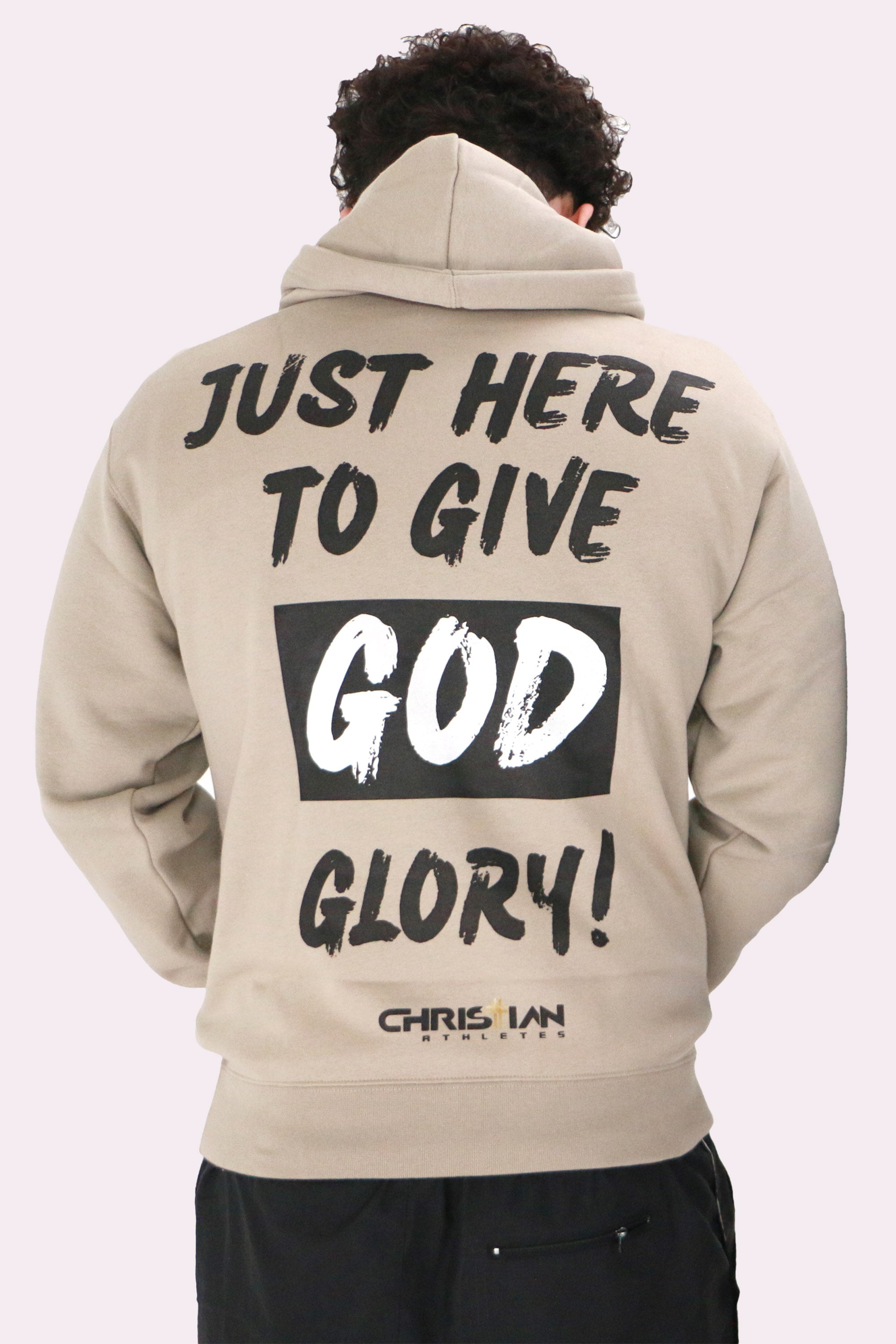 Image of Just Here To Give God Glory Oversized Hoodie Black